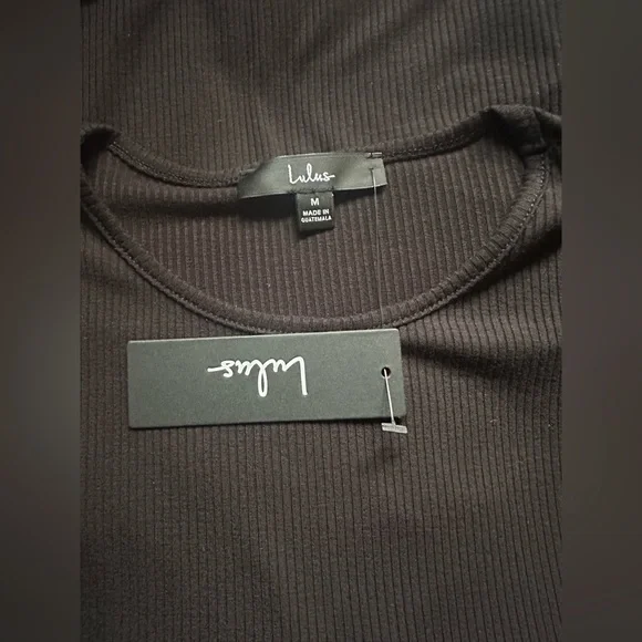 Lulu’s Kinship Ribbed Black Bodysuit. NWT. - Picture 7 of 8